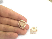 Rose Gold Pendant Blank Base Setting Necklace Blank Mountings Rose Gold Plated Brass   (10 mm blank) G4459
