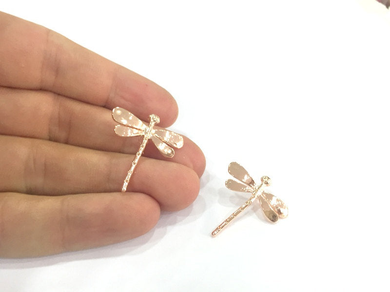 2 Rose Gold Plated Brass Charms (28x26 mm)  G4461