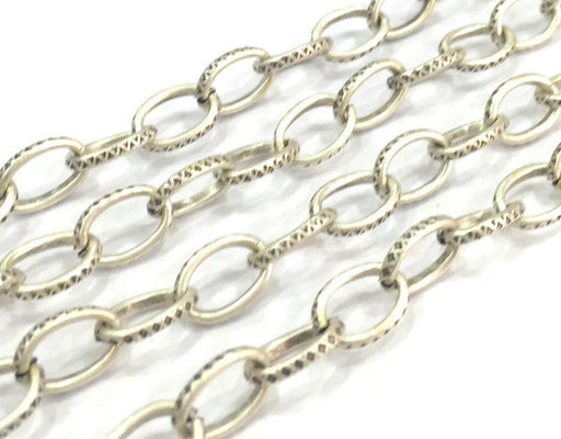 Silver Chain Antique Silver Plated Chain 1 Meter - 3.3 Feet  (9x6 mm) G18477