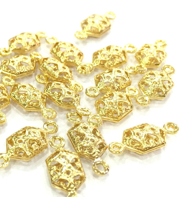 20 Pcs  Gold Plated Brass Charms (15x6mm)  G4471