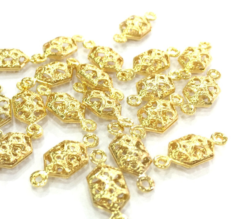 20 Pcs  Gold Plated Brass Charms (15x6mm)  G4471