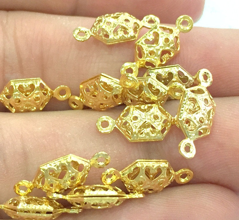 20 Pcs  Gold Plated Brass Charms (15x6mm)  G4471