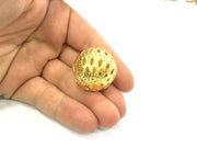 10 Pcs Gold Plated  Ball Beads  (30 mm) G4505