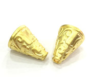 2 Gold Cone Gold Plated Large Cones  Findings (22x6mm)  G4515