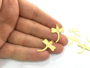 5 Pcs  Gold Plated Brass Dragonfly Charms (26x20mm)  G4518