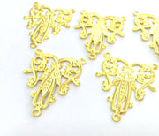 2 Gold Plated Brass Connector  (30x22 mm) G4520