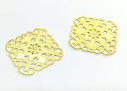 2 Gold Plated Brass Connector , Pendant 2 Pcs (36 mm) G4521