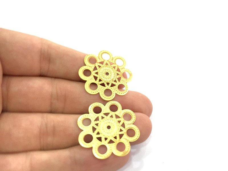 2 Gold Connector Gold Plated Brass Connector (29 mm) G4522