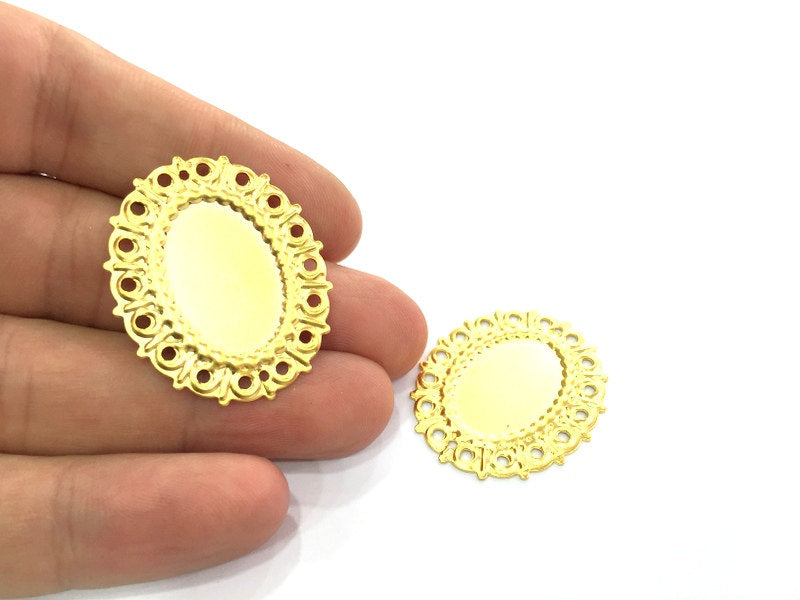 Gold Plated Blank (25x18mm blank) Mountings , Findings  G4524