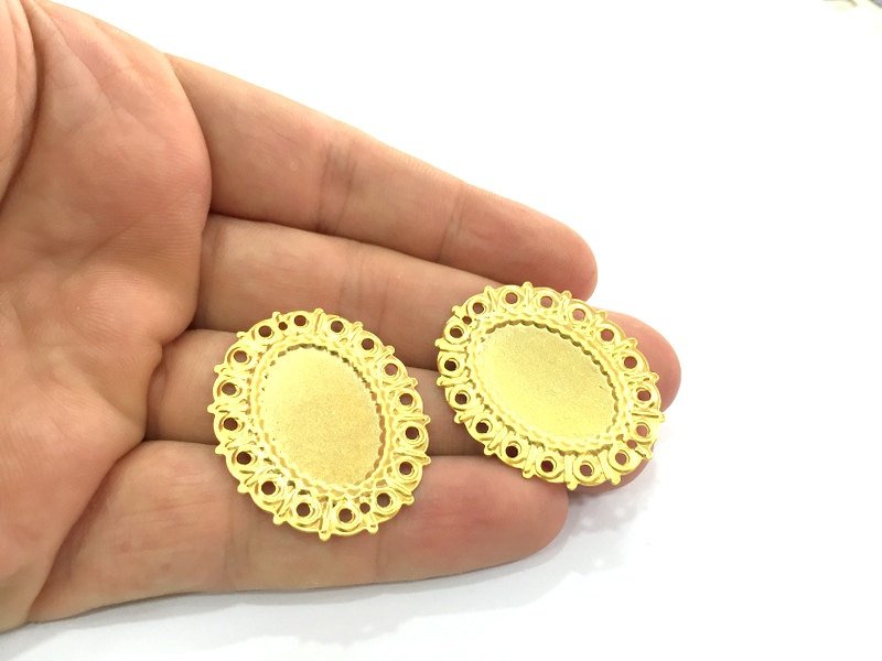 Gold Plated Blank (25x18mm blank) Mountings , Findings  G4524