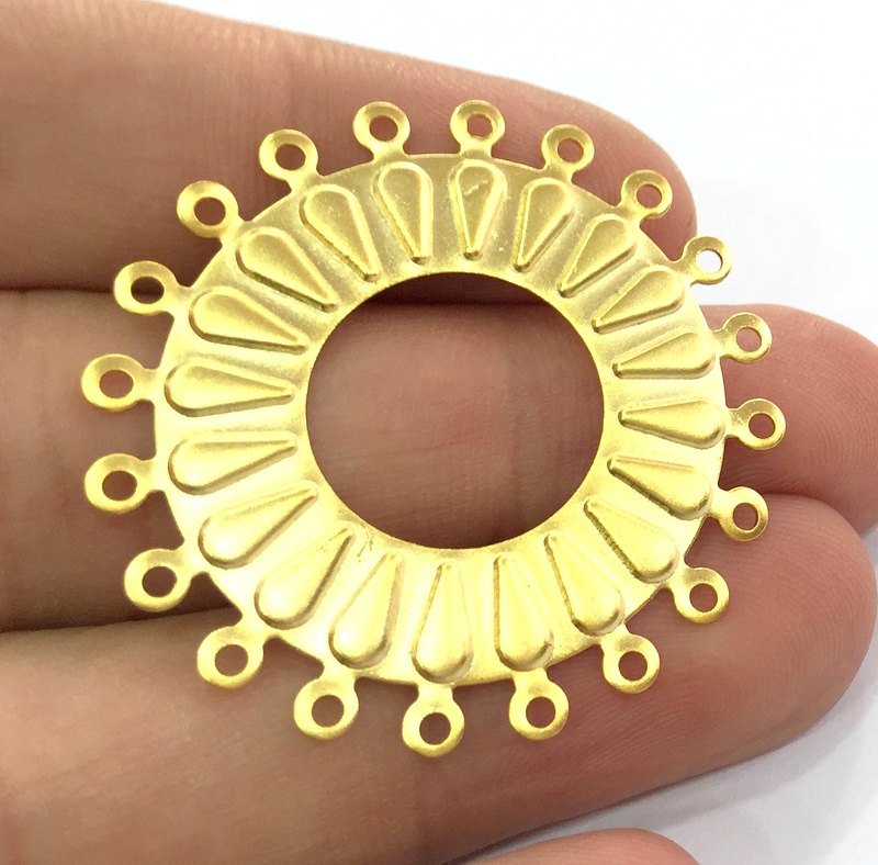 2 Gold Plated Brass Connector (40 mm), Pendant G4525