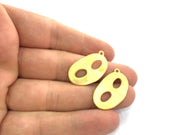 2Pcs (28x17mm)  Mask Charms, Gold Plated Metal G4529