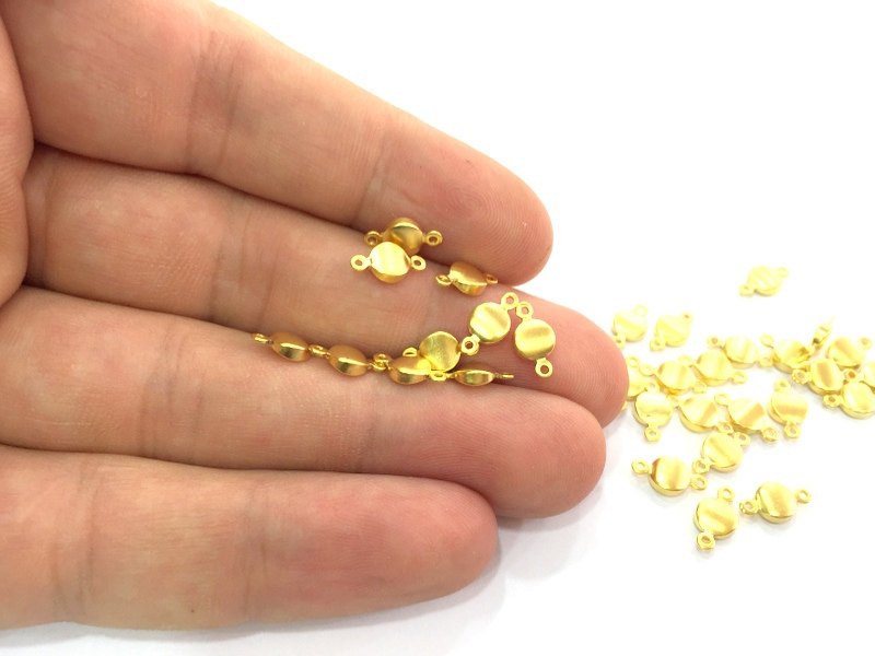 10 Pcs  Gold Plated Brass Charms (10x5mm)  G4513