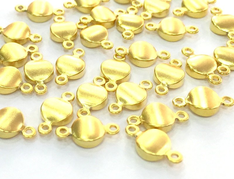 10 Pcs  Gold Plated Brass Charms (10x5mm)  G4513
