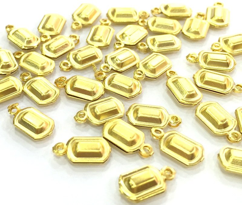 20 Pcs  Gold Plated Brass Charms (11x6mm)  G4514