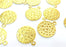 5 Pcs  Gold Plated Brass Round Charms (16mm)  G4517