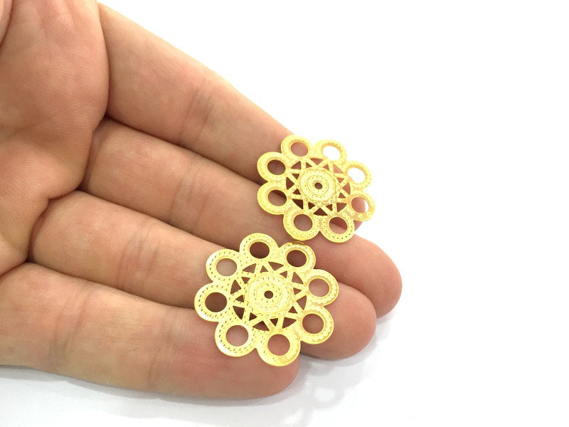2 Gold Connector Gold Plated Brass Connector (29 mm) G4522
