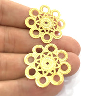2 Gold Connector Gold Plated Brass Connector (29 mm) G4522