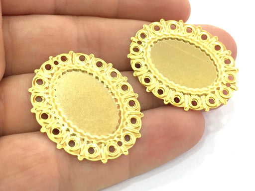 Gold Plated Blank (25x18mm blank) Mountings , Findings  G4524