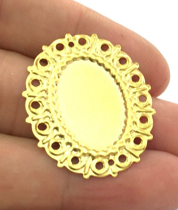 Gold Plated Blank (25x18mm blank) Mountings , Findings  G4524