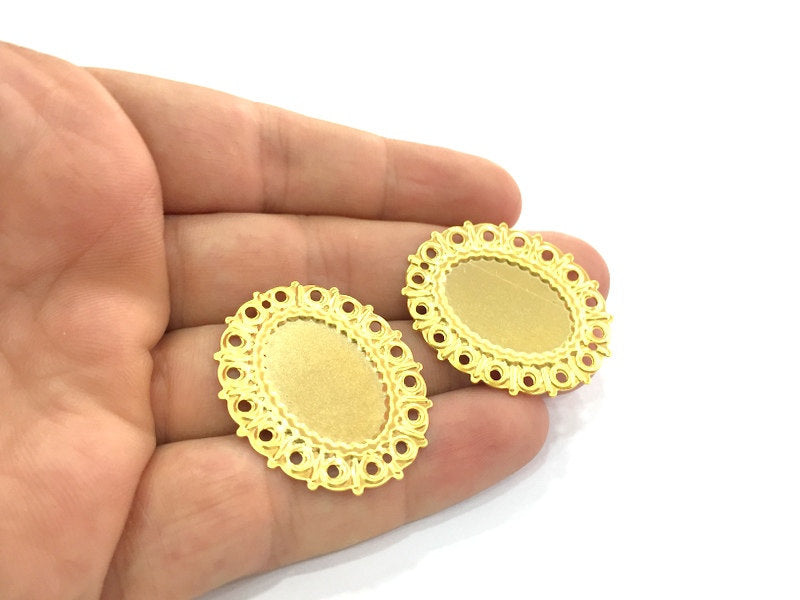 Gold Plated Blank (25x18mm blank) Mountings , Findings  G4524