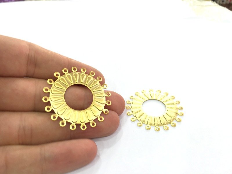 2 Gold Plated Brass Connector (40 mm), Pendant G4525