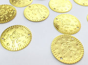 4 Pcs (20mm) Gold Plated Brass Ottoman Signature Charms   G4536