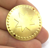 2 Gold Connector Gold Plated Brass Connector , Pendant 2 Pcs (33 mm) G4538