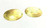2 Gold Connector Gold Plated Brass Connector , Pendant 2 Pcs (33 mm) G4538