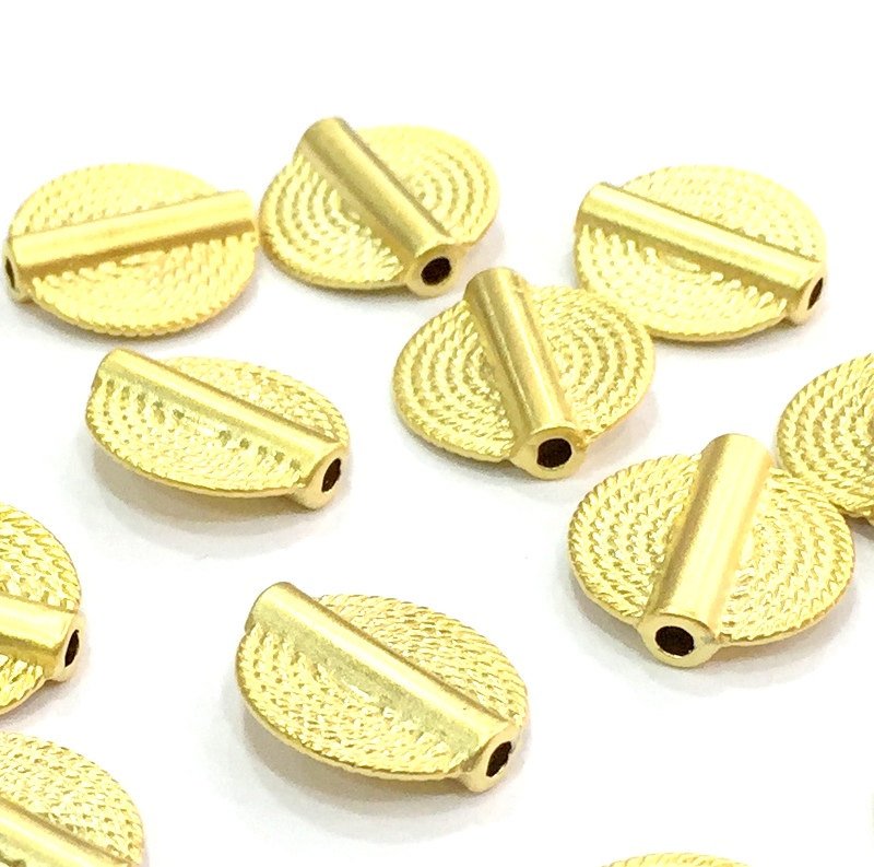 4 Gold Beads Gold Plated Metal Round Beads (15 mm) G4544