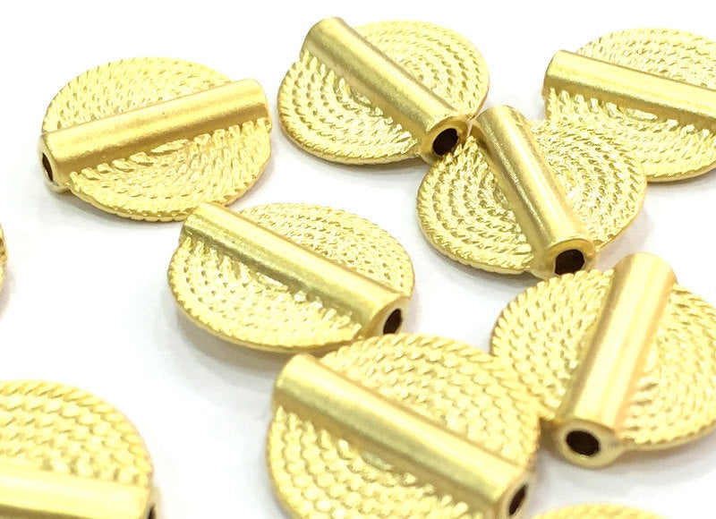 4 Gold Beads Gold Plated Metal Round Beads (15 mm) G4544