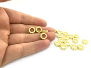 5 Pcs (11 mm)  Gold Plated Metal Rondelle Beads ,  G4546