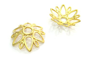 4 Pcs (24mm) Gold Plated Large Caps  Findings  G4549