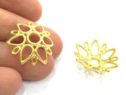 4 Pcs (24mm) Gold Plated Large Caps  Findings  G4549