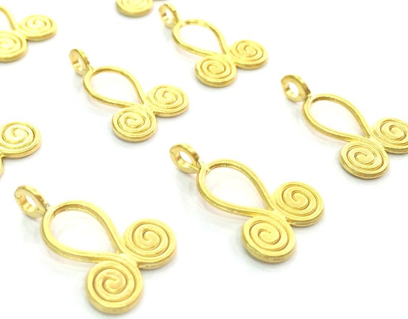 5 Gold Charm Gold Plated Charms, (20x14mm) G4550