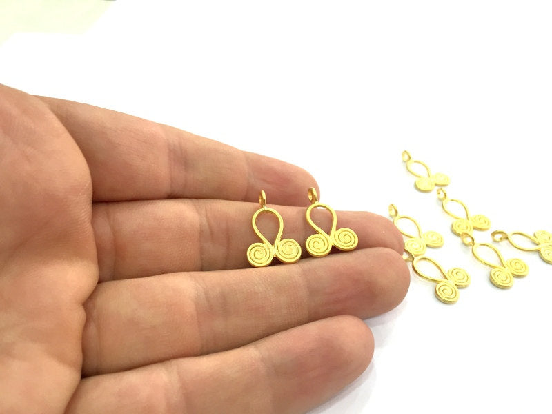 5 Gold Charm Gold Plated Charms, (20x14mm) G4550