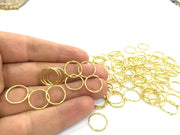 20 Pcs (14 mm) Gold Plated Brass strong jump ring , Findings G4560