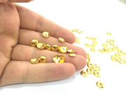 20 Pcs (8 mm) Gold Plated Brass Cap  Findings  G4535