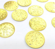 4 Pcs (20mm) Gold Plated Brass Ottoman Signature Charms   G4536