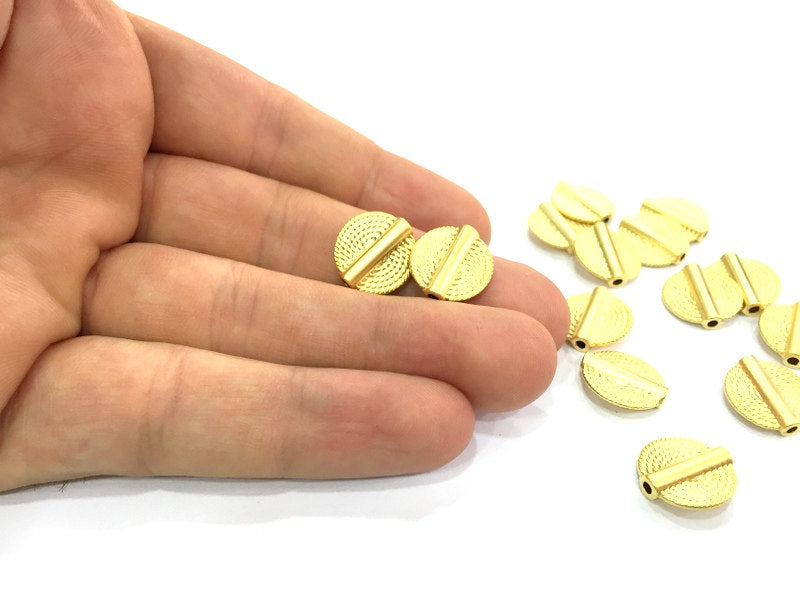 4 Gold Beads Gold Plated Metal Round Beads (15 mm) G4544