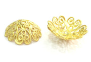 2 Pcs (27mm) Gold Plated Large Caps  Findings  G4547