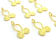 5 Gold Charm Gold Plated Charms, (20x14mm) G4550