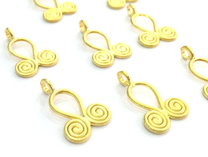 5 Gold Charm Gold Plated Charms, (20x14mm) G4550