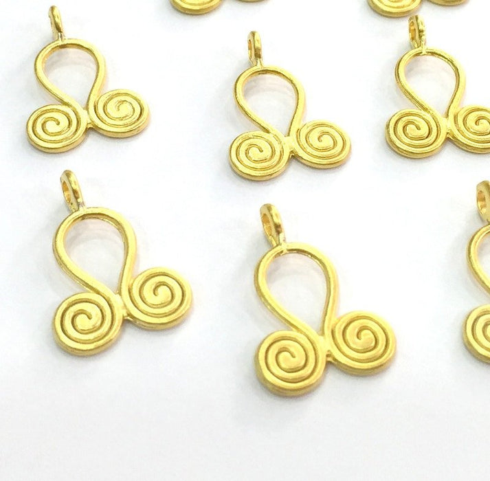 5 Gold Charm Gold Plated Charms, (20x14mm) G4550