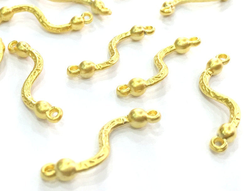 5 Gold Connector Gold Plated Metal Charms (22mm)  G4559