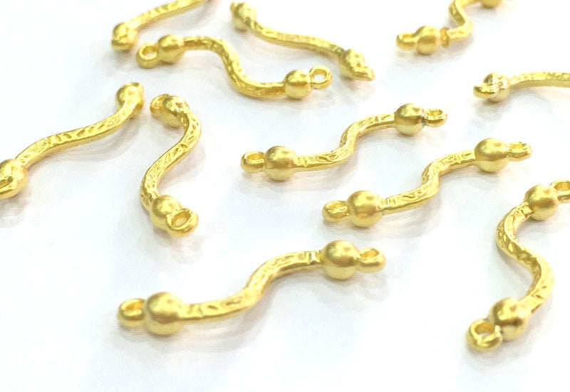 5 Gold Connector Gold Plated Metal Charms (22mm)  G4559