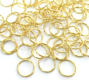 20 Pcs (14 mm) Gold Plated Brass strong jump ring , Findings G4560