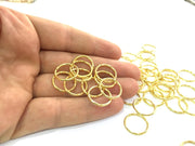 10 Pcs (18 mm) Gold Plated Brass strong jump ring , Findings G4562