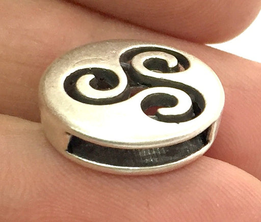 2 Antique Silver Plated Metal Beads  2 Pcs (18 mm) G4567