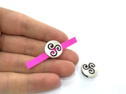 2 Antique Silver Plated Metal Beads  2 Pcs (18 mm) G4567